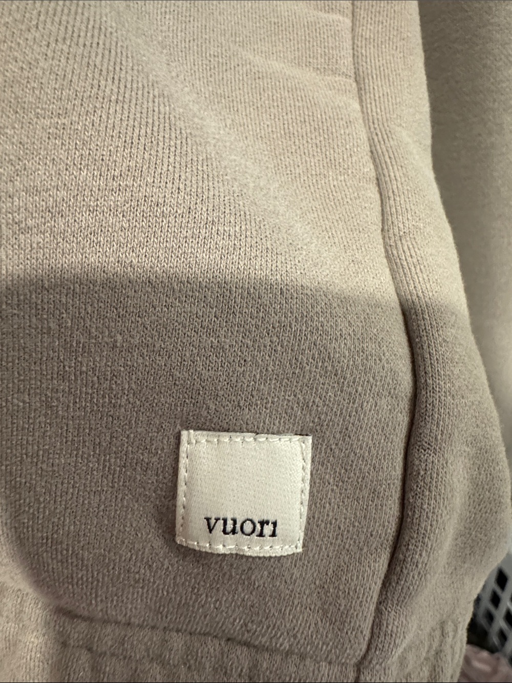 Vuori Neutral Taupe Hooded Pullover Sweatshirt - Picture 2 of 3